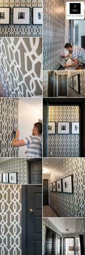 Grey White Trellis Wallpaper By Calgary Installer Drop