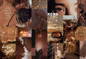 Brown Collage Wallpaper Caramel Fab Mood
