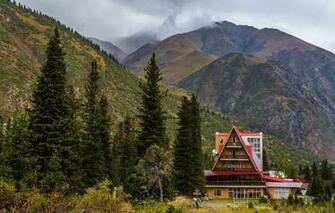 Wallpaper Forest Clouds Trees Mountains Rocks Home The Hotel