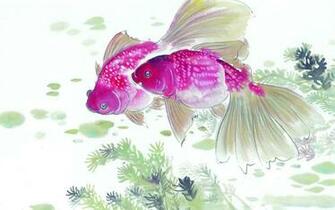 Paintings Wallpaper Chinese Ink Painting Of The Mid Fish Desktop
