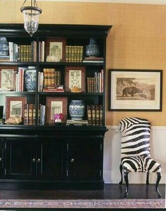 British Colonial Style Interiors Design Zebras Chairs Living Room