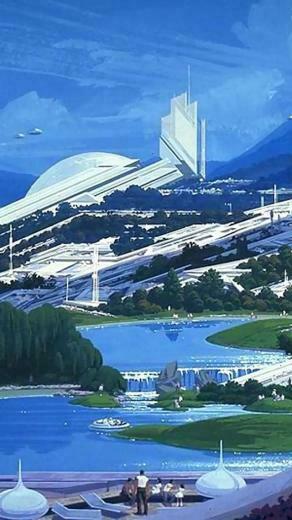 Futuristic Artwork Syd Mead Future Cities Wallpaper