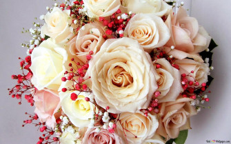 White Rose Bouquet 2k Wallpaper