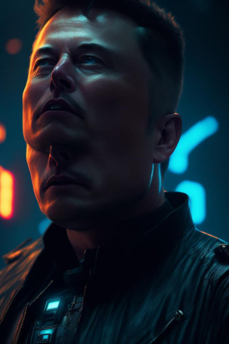 Svelte Snail779 Elon Musk In Cinema With Universe Background
