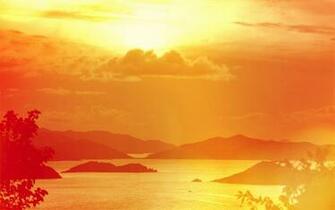 Sunset Over The British Virgin Islands Wallpaper