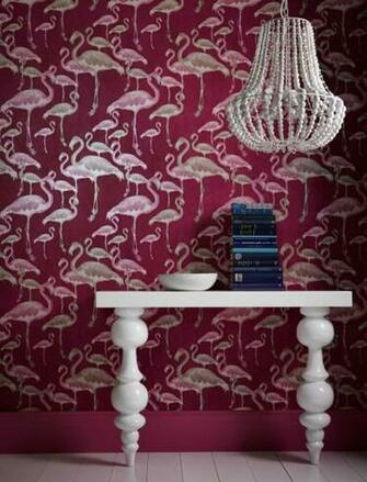 Flamingo Beach Orchid Designer Contemporary Wallpaper