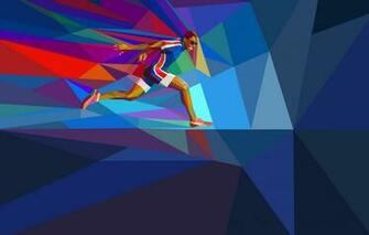 Wallpaper Running Runner Athletics Athlete Low Poly Image For