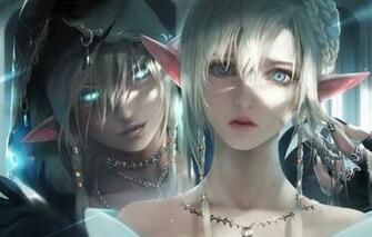Wallpaper Girl Fantasy Long Hair Dress Blue Eyes Face Artist