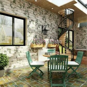 Imitation Brick Pattern Ivy Pvc Wallpaper Wall 3d