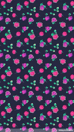 Pink Purple Roses And Leaves iPhone Wallpaper Floral