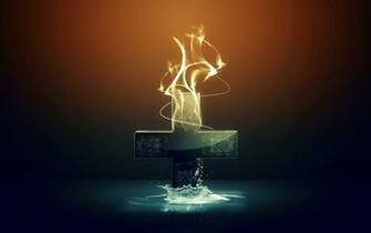 Christian Wallpaper Water And Fire Cross Pixel Popular HD