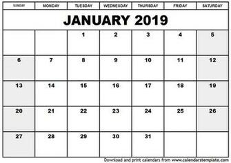 January Calendar Cute For