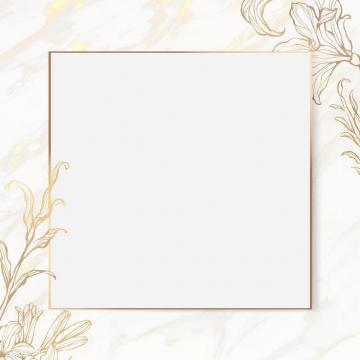 Gold Floral Frame On Marble Background Vector Premium Image By