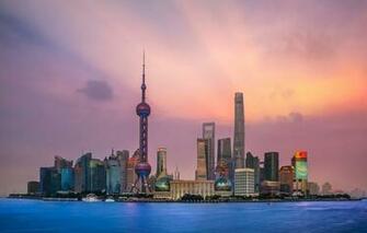 Wallpaper Sunset The Ocean China Shanghai Image For