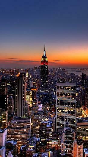 Wallpaper New York Night Skyscrapers Top