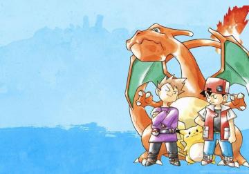 Pokemon Red Blue Watercolor Art Wallpaper Desktop