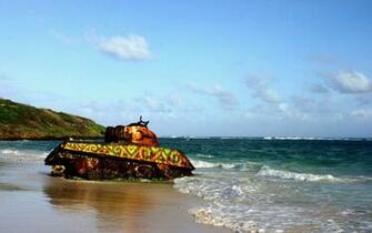 Tanque Playa Flamenco Isla De La Culebra Puerto Rico Wallpaper