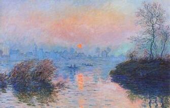 Wallpaper Landscape Picture Claude Monet Sunset On The Seine In