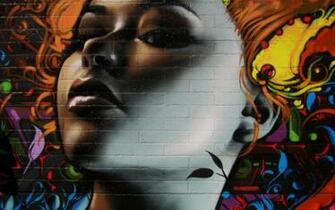 Graffiti Girl Wallpaper Stock Photos