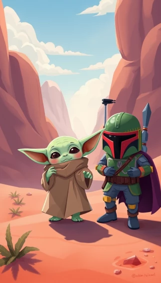 Baby Yoda Boba Wallpaper