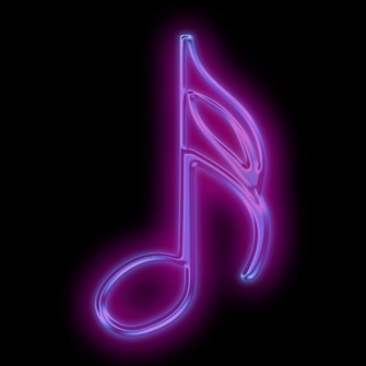 Colorful Neon Music Notes Not
