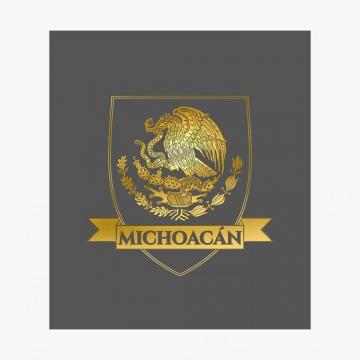 Gold Michoacan Mex Ico Crest Nice Gift Poster By
