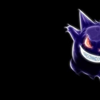 Pokemon Fractalius Gengar Black Background Wallpaper