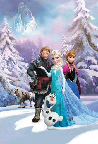 Details About Disney Frozen Wallpaper Mural Anna Elsa Sven Olaf Kids