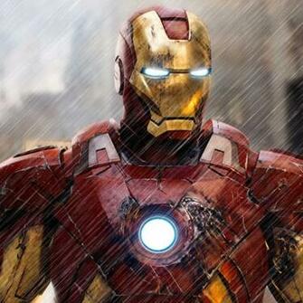 Wallpaper Red Gold Rain Armor Mark Marvel Man