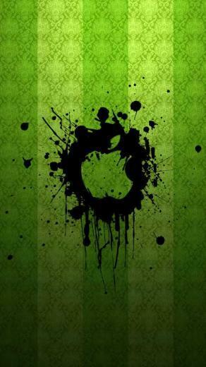 Black And Green Graffiti Apple Logo iPhone Wallpaper Cool