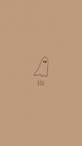A Ghost On Beige Wallpaper