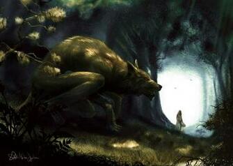 Wallpaper Art Red Riding Hood Little Timber Wolf A