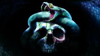 Wallpaper Skull Fear Snake Background Miscellanea