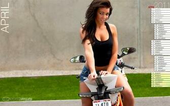 April Pin Up Girl Calendars Of Motorcycle