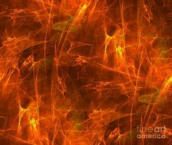 Flaming Background Digital Art By Yali Shi