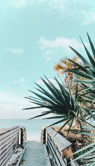 Vintage Beach Aesthetic Background Wallpaper