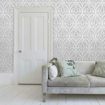 Henderson Interiors Camden Damask Textured Glitter Wallpaper Soft