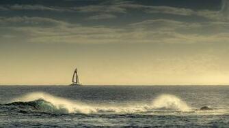 Sailing Boat In The Distance HD Desktop Wallpaper