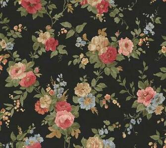 31cm Wallpaper Sample Vining Vintage Roses On Black