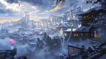 Japanese Castle Fantasy Art 4k Wallpaper