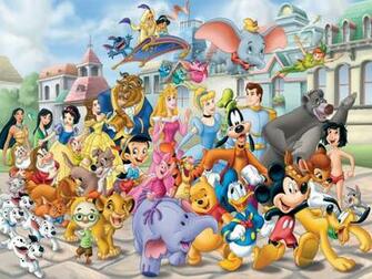 Wallpaper Many Disney Characters