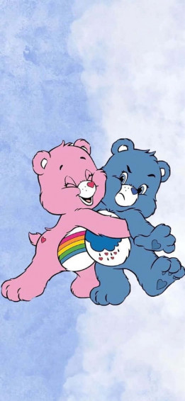 Aesthetic Care Bear Cheer Grumpy Hug Wallpaper