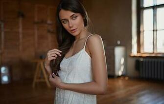 Wallpaper Look Girl Face Hair Portrait Anastasia Ivanova