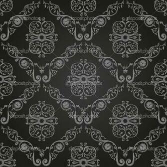 Vintage Black Wallpaper Ornament Background Stock Vector