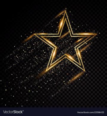 Star Sparkle Golden Frame Isolated On Black Vector Image Aff