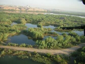 Aerial Of The Tigris River On Approach To Tikrit Iraq