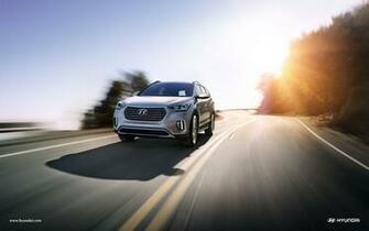 Hyundai Santa Fe Front Side Blur Background 4k UHD