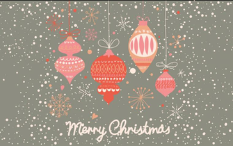 Retro Ornaments And Snow Cute Christmas Desktop