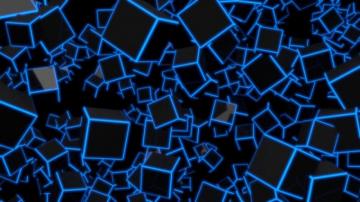 Wallpaper Background Image Abstract Blue Cube Black And