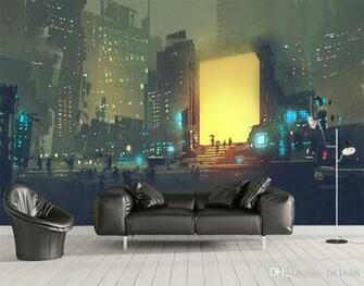 Beautiful City Night Scene 3d Customized Wallpaper European Style